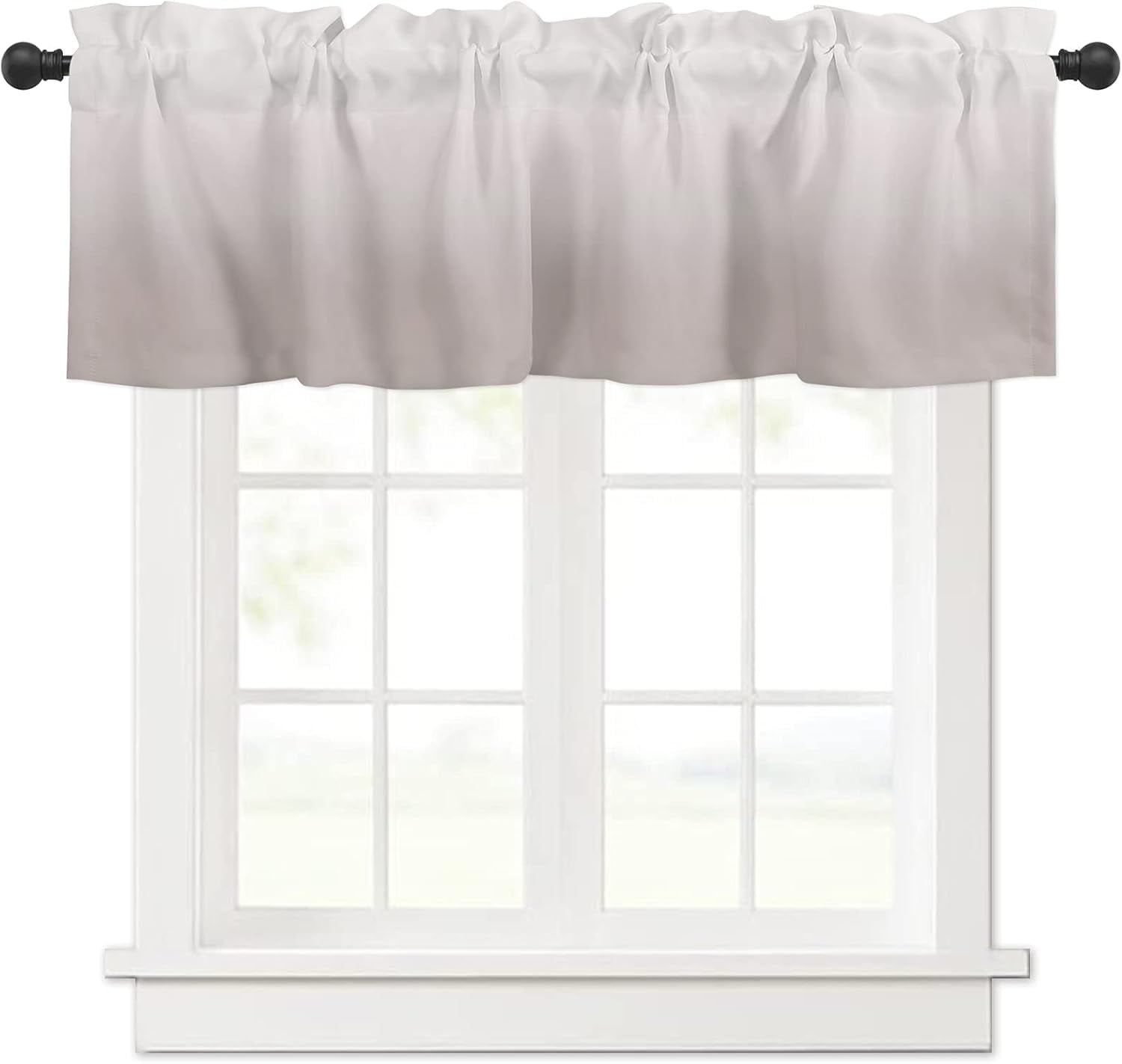 Grey White Valance for Windows Ombre Curtains Valances Modern Gradual ...