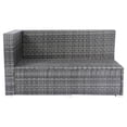 thumbnail image 1 of Grey Wicker Patio Set with Storage Box and Clear Glass Table / Breathable Cushion Covers, Machine Washable, 1 of 4