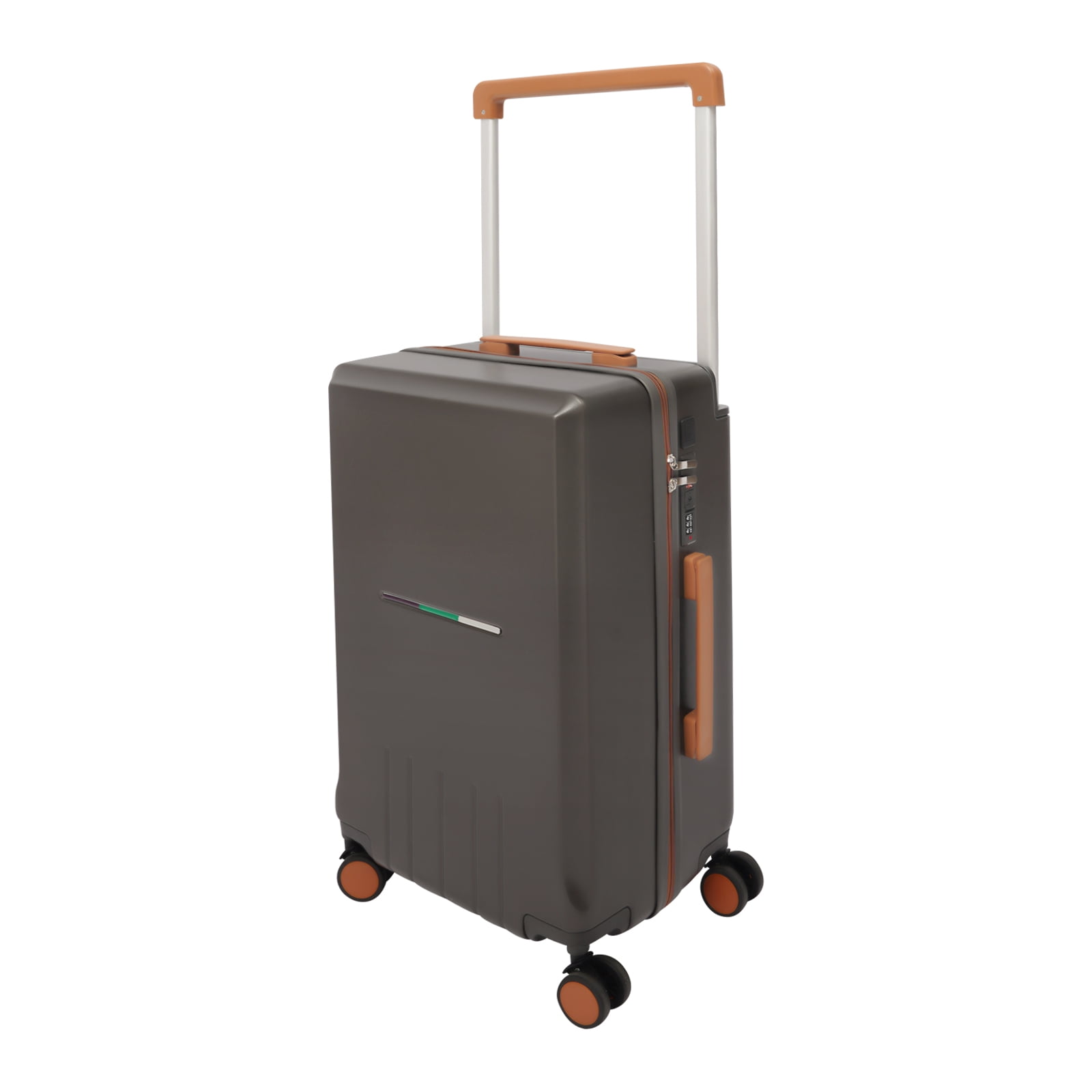 Grey Wide Handle 24 inch Luggage with Spinner Wheels,Aluminum Frame All-PC Hard Shell Medium Suitcase,Trunk Wide Handle Luggage for Travel,TSA Lock Airline Approved Luggage Checked-Medium