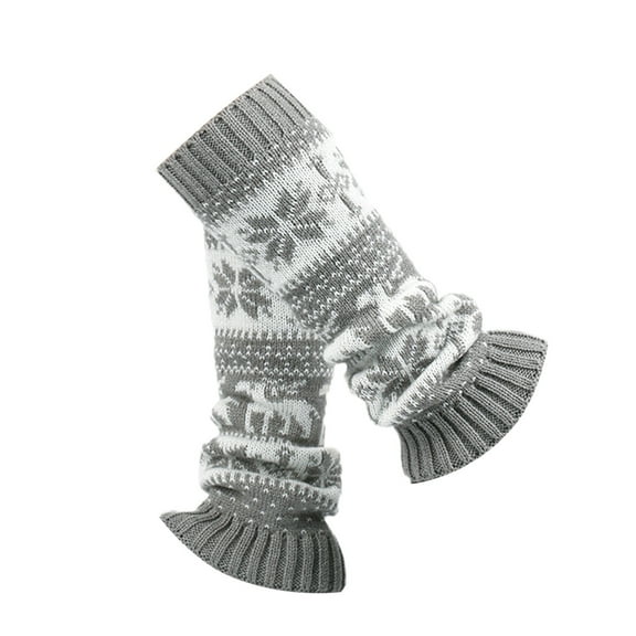 Grey Winter Socks With Snowflake Designs For Layering And Leg Coverage