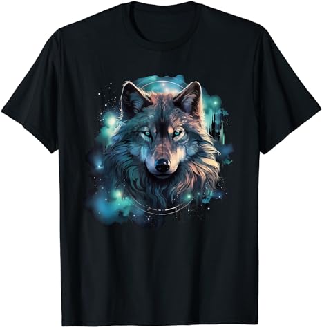 Grey Wolf Hunting Grounds, Icy Moon, Forest, Galaxy T-Shirt - Walmart.com