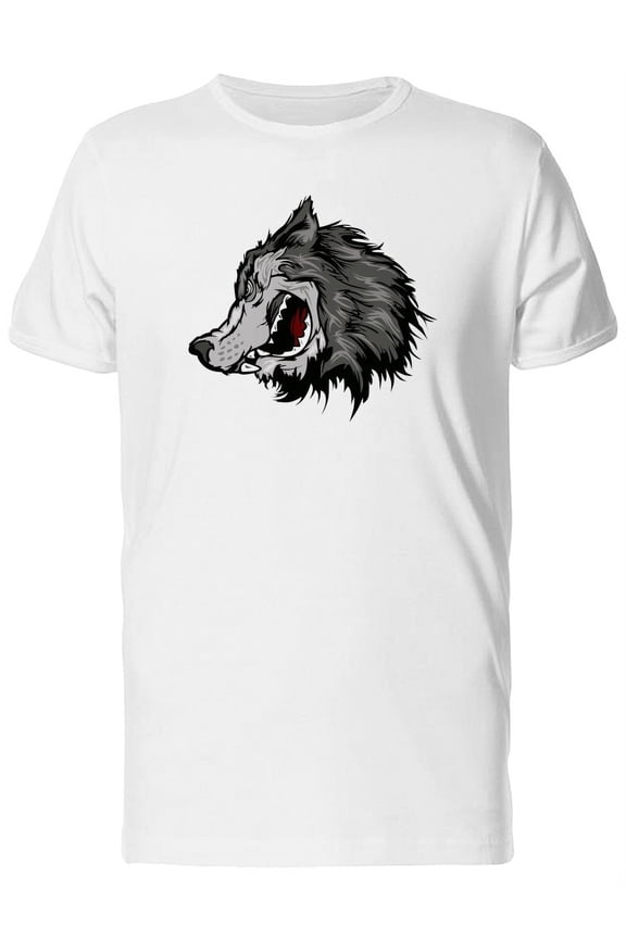 Grey Wolf Mascot Cartoon Tee Men's - Men T-Shirt, Small