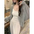 thumbnail image 1 of Grey Women Loose Fit Long Sleeve Open Front Sweater, 1 of 9