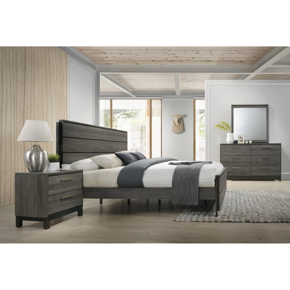 Grey Wood Bedroom Set - Parallel Lines Design - Bedroom - Add Interest ...