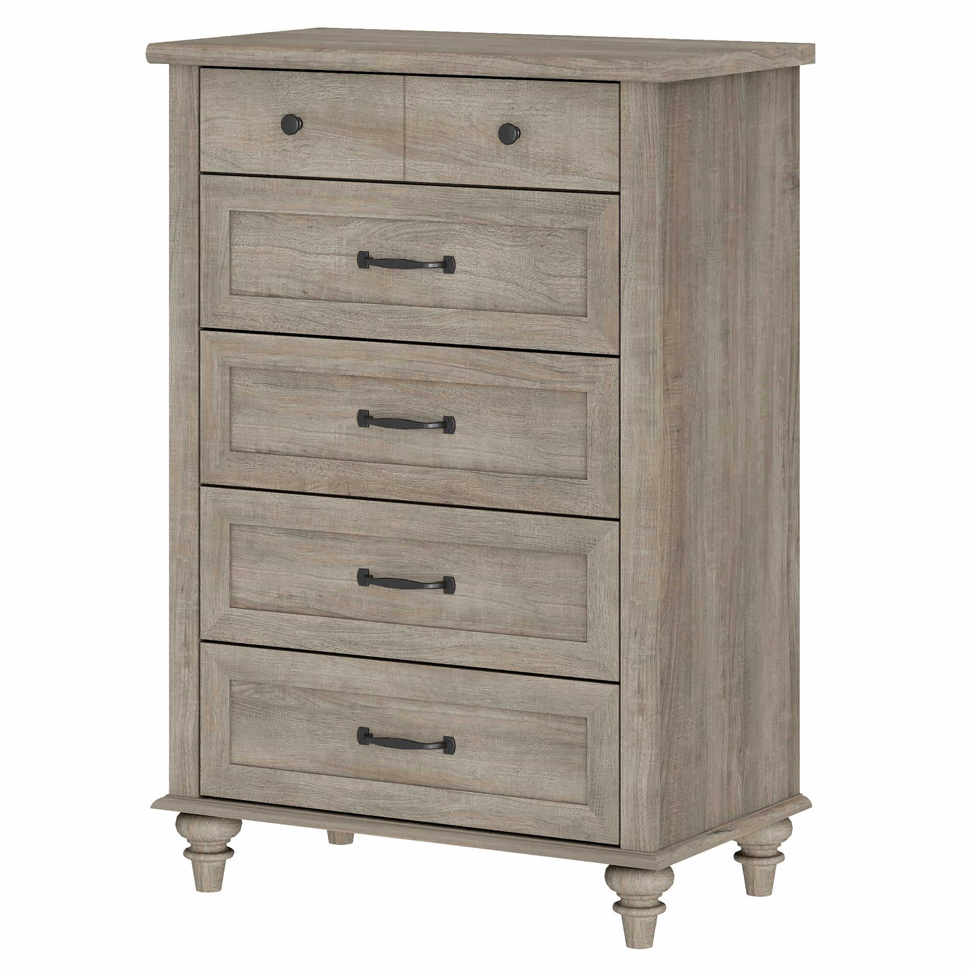 Grey Wood Chest of Drawers, Farmhouse Dresser for Bedroom & Living Room