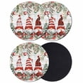 thumbnail image 1 of Grey Wood Christmas Coasters Set of 4, Absorbent Coasters for Drinks, Gnomes Xmas Tree Poinsettia Eucalyptus Coaster for Desk Coffee Table Protection, Home Decor House Warming Gifts 4", 1 of 8