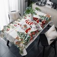 thumbnail image 1 of Grey Wood Christmas Table Cloth Waterproof Tablecloths, Gnomes Xmas Tree Poinsettia Eucalyptus Tablecloth Dining Table Cover for Kitchen Party Tabletop Outdoor, Rectangle Tablecloth 60x120 Inch, 1 of 9