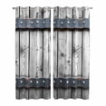 thumbnail image 1 of Grey Wood Grain Kitchen Curtains 96 Inch Length, Country Vintage Barn Door Rustic Lodge Grommet Top Bedroom Living Room Curtains, Light Filtering Cafe Curtain Drapes 2 Panels Set 104''x96'', 1 of 9