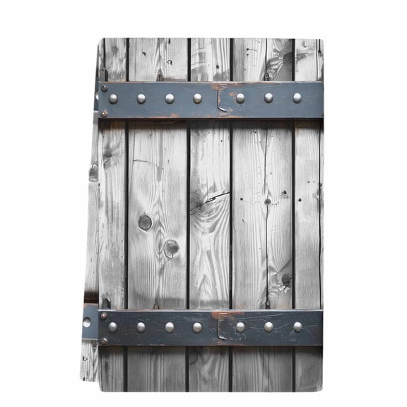 Grey Wood Grain Kitchen Towels Set of 1, Absorbent Microfiber Dish Tea Towels with Hanging Loop, Country Vintage Barn Door Rustic Lodge Resuable Hand Towel for Home Kitchen Cooking Cleaning 18"x28"
