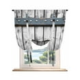 thumbnail image 1 of Grey Wood Grain Tie Up Curtains for Windows 63 Inch Length Balloon Curtains Kitchen Adjustable Balloon Window Shade Country Vintage Barn Door Rustic Lodge Tie Up Bathroom Curtain Window 52"x63", 1 of 6