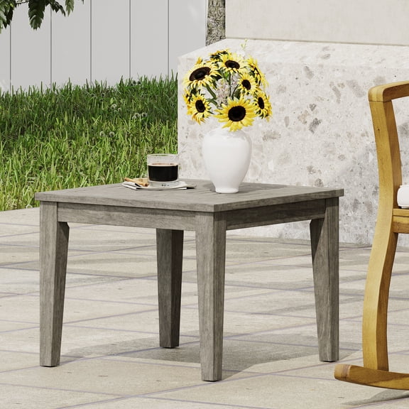 Grey Wood Side Table, Transitional Style For Yard, 20x20x15.45, 30lbs Max Weight Capacity Table In Grey, Garden, 20"x20"x15.45", Limit