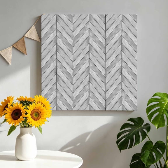 Grey Wooden Board Canvas Wall Art Framed Wall Decor for Living Room Bedroom Bathroom, Farm Retro Art Grey Wood Plank Canvas Pictures Ready to Hang Decor, 10"x10"