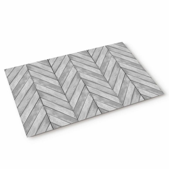 Grey Wooden Board Door Mat Farm Retro Art Grey Wood Plank Non Slip Absorbent Entrance Mat Washable Low Profile Indoor Doormat for Front Door Entryway Entry 16"x24"