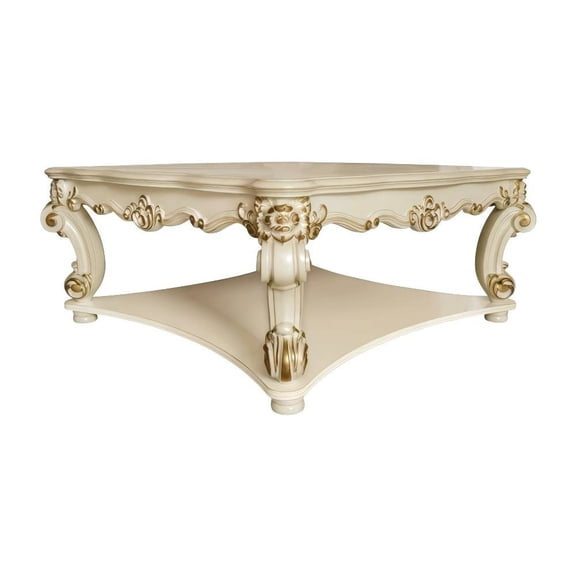 FurniFact Grey Wooden Square Coffee Table with Scrolled Legs and Durable Construction