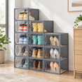 Stackable Platic Shoe Rack Grey XL Stackable Plastic Shoe Storage Box for Closet Organization ...