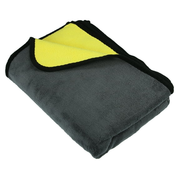 Grey Yellow 80 x 60cm Microfibre Car Drying Towel Extra Large Car Cleaning Super Absorbent Car Drying Cloth Dryer 2pcs