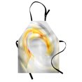 thumbnail image 1 of Grey and Yellow Apron Abstract Modern Futuristic Wavy Image Ombre Design Art Print, Unisex Kitchen Bib Apron with Adjustable Neck for Cooking Baking Gardening, Black Marigold and Grey, by Ambesonne, 1 of 3