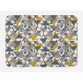 thumbnail image 1 of Grey and Yellow Bath Mat, Zig Zag Triangles Futuristic Design with Gold Details, Non-Slip Plush Mat Bathroom Kitchen Laundry Room Decor, 29.5 X 17.5 Inches, Marigold Charcoal Grey and White, Ambesonne, 1 of 2