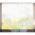 thumbnail image 1 of Ambesonne Abstract Curtains 2 Panel Set, Bubbles Flowers, 108" x 90", Pale Yellow Pale Grey, 1 of 3