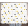 thumbnail image 1 of Ambesonne Moroccan Curtains 2 Panel Set, Sun Flowers Dots, 108" x 90", Pale Grey Black, 1 of 3