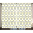 thumbnail image 1 of Ambesonne Geometric Curtains 2 Panel Set, Tile Style Squares, 108" x 96", Pale Yellow Pale Grey, 1 of 3