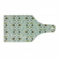 thumbnail image 1 of Grey and Yellow Cutting Board, Paisley Style Flowers Ivy Swilrs Leaves Image, Decorative Tempered Glass Cutting and Serving Board, Wine Bottle Shape, Pale Grey Marigold, by Ambesonne, 1 of 1