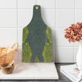 thumbnail image 1 of Grey and Yellow Cutting Board, Traditional Victorian Style Abstract Backdrop Floral Frame Image, Decorative Tempered Glass Cutting and Serving Board, Wine Bottle Shape, Grey Yellow, by Ambesonne, 1 of 5