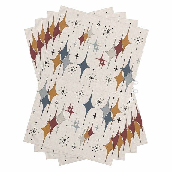 Grey Yellow Diamond Kitchen Towels Set of 4, Water Absorbent Dish Towel, Modern Geometric Middle Century Beige Decorative Hand Towels - Quick Drying Cloth for Cooking Baking, 18x28 Inch