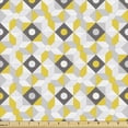 thumbnail image 1 of Grey and Yellow Fabric by the Yard, Geometric Retro 60s 70s Home Inspired Rounds Squares Image, Upholstery Fabric for Dining Chairs Home Decor Accents, Charcoal Grey Marigold by Ambesonne, 1 of 5