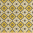 thumbnail image 1 of Grey and Yellow Fabric by the Yard Upholstery, Tile Like Spring Flowers in Rectangular Shape Image, Decorative Fabric for DIY and Home Accents, Charcoal Grey Yellow by Ambesonne, 1 of 4