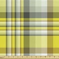 thumbnail image 1 of Ambesonne Grey Yellow Fabric by the Yard Upholstery, Vibrant Madras Plaid, 3 Yards, Yellow Multicolor, 1 of 4