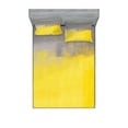 thumbnail image 1 of Grey and Yellow Fitted Sheet & Pillow Sham Set, Grunge Street Style Painting Brush Print Ombre Design Illustration, Decorative Printed 6 Piece Bedding Decor Set, Full, Dimgray Yellow, by Ambesonne, 1 of 3