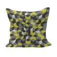 thumbnail image 1 of Grey and Yellow Fluffy Throw Pillow Cushion Cover, 3D Print Inspired Modern Geometrical Boxes Cubes Image, Rectangle Accent Pillow Case, 36" x 16", Mustard Yellow, by Ambesonne, 1 of 5