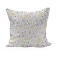 thumbnail image 1 of Grey and Yellow Fluffy Throw Pillow Cushion Cover, Grunge Sketchy Romantic Roses Leaves Cotton Flowers with Dots Image, Decorative Square Pillow Case, 36" x 36", Yellow Grey White, by Ambesonne, 1 of 5