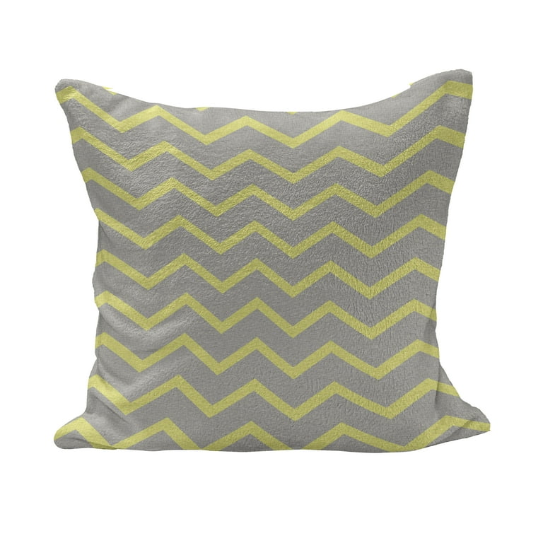 Grey and Yellow Fluffy Throw Pillow Cushion Cover Modern