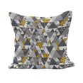 thumbnail image 1 of Grey and Yellow Fluffy Throw Pillow Cushion Cover, Zig Zag Triangles Futuristic Design with Yellow Details, Decorative Square Accent Pillow Case, 26" x 26", Charcoal Grey Marigold, by Ambesonne, 1 of 5
