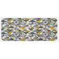 thumbnail image 1 of Grey and Yellow Kitchen Mat, Zig Zag Triangles Futuristic Design with Yellow Details, Plush Decorative Kitchen Mat with Non Slip Backing, 47" X 19", Charcoal Grey Marigold, by Ambesonne, 1 of 1
