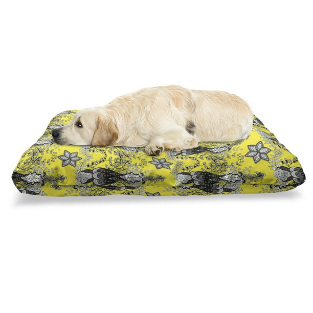 Grey and yellow dog bed 2025