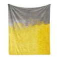 thumbnail image 1 of Grey and Yellow Soft Flannel Fleece Throw Blanket, Grunge Street Style Painting Brush Print Ombre Design Illustration, Cozy Plush for Indoor and Outdoor Use, 70" x 90", Dimgray Yellow, by Ambesonne, 1 of 5