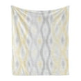 thumbnail image 1 of Grey and Yellow Soft Flannel Fleece Throw Blanket, Sketchy Hand Drawn Abstract Chain Like Design, Cozy Plush for Indoor and Outdoor Use, 70" x 90", Pale Grey and Yellow, by Ambesonne, 1 of 5