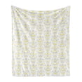 thumbnail image 1 of Grey and Yellow Soft Flannel Fleece Throw Blanket, Victorian Style Flowers Leaves Swirls Ombre Design Art Image, Cozy Plush for Indoor and Outdoor Use, 50" x 60", Pale Grey and Marigold, by Ambesonne, 1 of 5