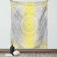 thumbnail image 1 of Grey and Yellow Tapestry, Mandala Ombre Old Boho Pattern with Spiral Round Floral Print, Wall Hanging for Bedroom Living Room Dorm Decor, 60W X 80L Inches, Yellow Grey, by Ambesonne, 1 of 2