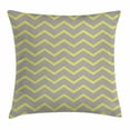 thumbnail image 1 of Grey and Yellow Throw Pillow Cushion Cover, Modern Geometrical Triangles Zig Zags Wavy Modern Image Print, Decorative Square Accent Pillow Case, 24 X 24 Inches, Light Grey and Mustard, by Ambesonne, 1 of 2