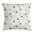 thumbnail image 1 of Grey and Yellow Throw Pillow Cushion Cover, Moroccan Style Modern Sun Beam Flowers with Rounds Dots Image, Decorative Square Accent Pillow Case, 16 X 16 Inches, Black and Light Grey, by Ambesonne, 1 of 2
