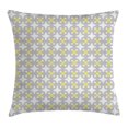 thumbnail image 1 of Grey and Yellow Throw Pillow Cushion Cover, Retro Geometric Vintage Design Bold Cross Dots Image, Decorative Square Accent Pillow Case, 24 X 24 Inches, Light Grey Light Yellow and White, by Ambesonne, 1 of 2