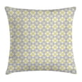 thumbnail image 1 of Grey and Yellow Throw Pillow Cushion Cover, Tile Inspired Squares Rounds in Triangles Image, Decorative Square Accent Pillow Case, 18 X 18 Inches, Light Grey Light Yellow and White, by Ambesonne, 1 of 2