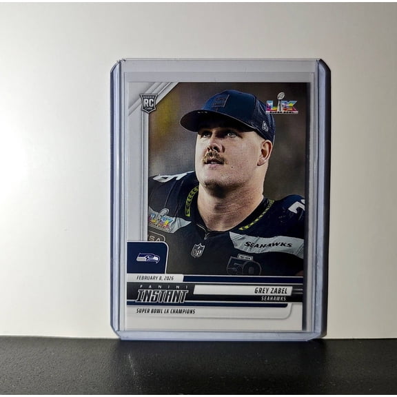 Grey Zabel Rookie 2026 Panini NFL Super Bowl LIX Champions #12 Card Seahawks