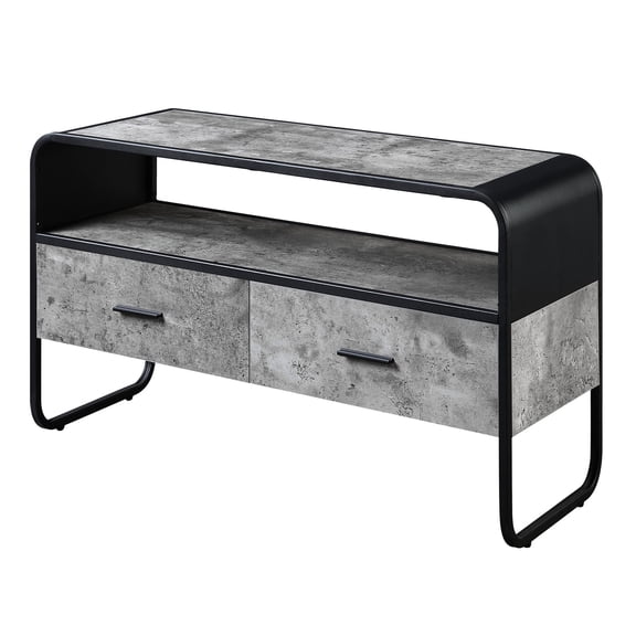 Grey and Black Tone - Ample Drawer Storage - Primary Living Environment - Sturdy TV Stand for 42 - inch Flat Screens