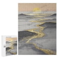 thumbnail image 1 of Grey and Gold Decor Mountain - 500 Piece Wooden Puzzle, Scenic Art for Adults, Finished Size 21 x 15 Inches, 1 of 7