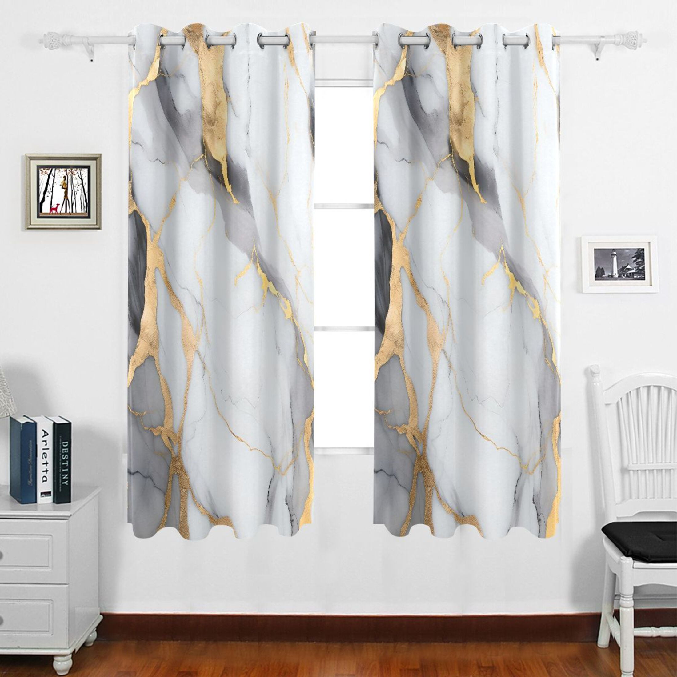 Grey And Gold Curtains